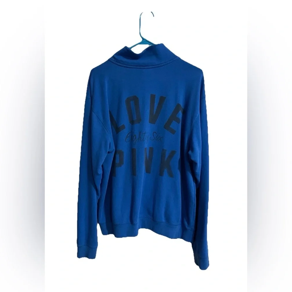 Love Pink 86 Victorias Secret Womens Pullover Quarter Zip
Sweatshirt Blue Size L - Picture 2 of 10